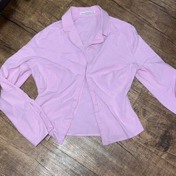 Purple Abercrombie & fitch clasp front collared blouse - Picture 1 of 2